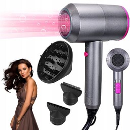 Mocna Suszarka do Włosów Duża 2000W z Jonizacją Zimny Nawiew Dyfuzor