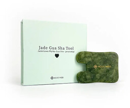 Kamień Gua Sha Jadeitowa płytka do masażu Acus Med - prostokąt - zielony