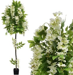 KOMPOZYCJA DRZEWKO SZTUCZNE ROŚLINY WISTERIA 130 CM GLICYNIA