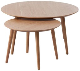 Podwójny stolik kawowy, drewniany Adda (48582780), dąb