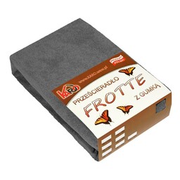 KARO Prześcieradło frotte z gumką 90x200 antracytowe 072 grube 200g/m2