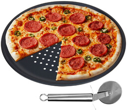 Forma do pieczenia pizzy perforowana z radełkiem zestaw 2 el. 32 cm