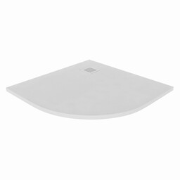 New Trendy Mori brodzik półokrągły 90x90x3 cm biały konglomerat B-0451