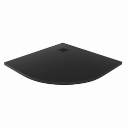 New Trendy Mori brodzik półokrągły 90x90x3 cm czarny konglomerat B-0474