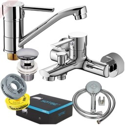 SOTBE UNICORN bateria wannowa ścienna + bateria umywalkowa obrotowa