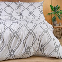 Darymex Pościel jersey 160x200 Geometria biała szara 2200 JERSEYLOVE