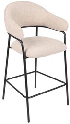 Hoker do kuchni z podnóżkiem Bianca, tapicerowany, szary