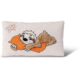 NICI 43491 poduszka leniwiec Wave Dave prostokątna 43 x 25 cm  flauszowa poduszka przytulanka leniwca  prostokątna poduszka z materiału, beżowa