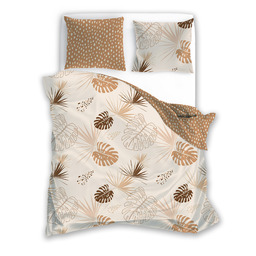 Faro Pościel bawełniana 160x200 Pure 11 beżowa liście