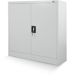 Metalowa szafa z półkami BEATA: szara (41), na dokumenty, zamykana na klucz