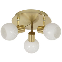 Candellux AVILA 98-07131 plafon lampa sufitowa mosiądz szklany klosz 3X40W E14 36cm WM