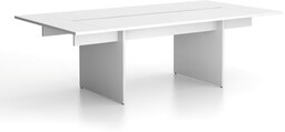 Stół konferencyjny SOLID + 2x rozszerzenie blatu, 240x125 cm, biały