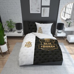 Detexpol Pościel bawełniana 160x200 The Boss and The Real Boss czarna szara jasna 3744 A Holland Home 71