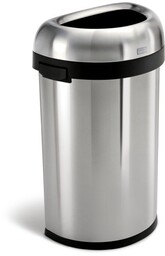 simplehuman BULLET Otwarty Kosz na Śmieci 60 l - Półokrągły / Srebrny
