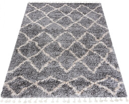 Profeos Szary dywan włochacz z frędzlami G8-L64