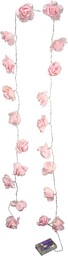 Flair Flower Łańcuch różany LED z 20 kwiatami, tworzywo sztuczne, różowy, 250 x 4 x 4 cm