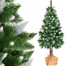 Choinka Sztuczna Na Pniu Piękna Sosna Diamentowa Gęsta Ośnieżona 180 CM