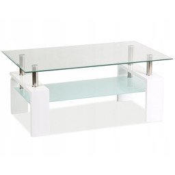 Ława szklana Lisa Basic II transparentny/biały Sig