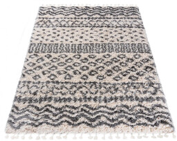 Profeos Kremowy dywan włochacz w geometryczny wzór F8-R58