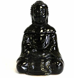 Kominek Zapachowy Ceramiczny Siedzący Budda, Czarny