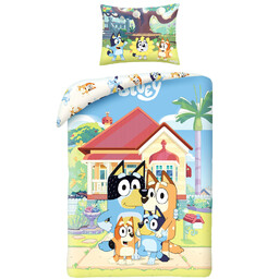 Halantex Pościel bawełniana 140x200 Bluey Pieski kolorowa poszewka 70x90 H2