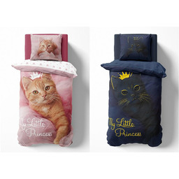 Detexpol Pościel świecąca w ciemności 140x200 kot 4232 A bawełniana Fluo 09