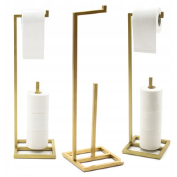 Stojak Łazienkowy na papier toaletowy Nowoczesny Metalowy 67cm Złoty