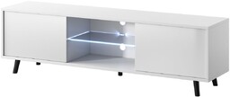 Szafka RTV Luna LED Biała 140 cm, salon, pod telewizor, pod TV