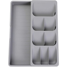 Faridabio Organizer na sztućce, organizer do przechowywania, sztućce, rozszerzalny organizer do szuflady kuchennej, trzymając sztućce, łyżki, widelce