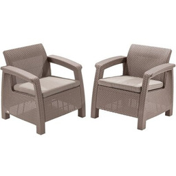 KETER Zestaw mebli ogrodowych Corfu Duo Cappuccino Zyskaj