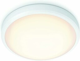 Philips LED Doris lampa sufitowa do łazienki, 17 W, klasa ochrony IP44, ciepłe białe światło (2700 K), biała