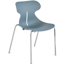 Krzesło Mariquita, minimalistyczne na metalowych nogach z plastikowym siedziskiem