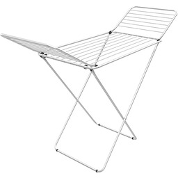 Vileda Terso suszarka na pranie w 100% z aluminium, grube nitki zapobiegające zagnieceniom, antypoślizgowe nóżki, do użytku wewnątrz i na zewnątrz, składana