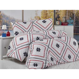 Darymex Pościel bawełniana 160x200 Kilim biała czerwona czarna geometria Exclusive 2