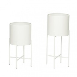 Hübsch PLANTER Kwietnik - Donica do Kwiatów na Stojaku 2 Szt. / Biała