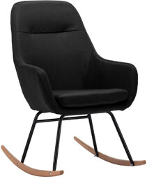 Elior Tapicerowany, czarny fotel bujany R1-R66