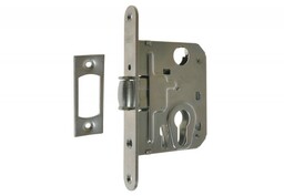 Zamek wpuszczany HOBES 2784, 50 rolkowy WB z blokadą i zaczepem, ocynk biały