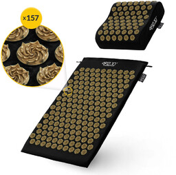 ergo mata do akupresury z poduszką czarno-złoty