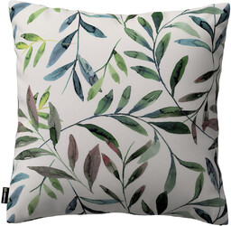 Poszewka Kinga na poduszkę, zielone gałązki na białym tle, 43 x 43 cm, Gardenia