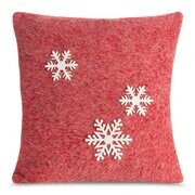 Eurofirany Poszewka świąteczna 40x40 Chp 83 czerwona biała śnieżynki z filcu PŚ 23