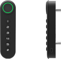 Zamek szyfrowy z czytnikiem linii papilarnych F021, aluminium, czarny