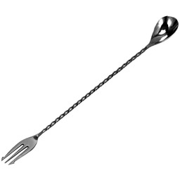 Bareq Łyżka barmańska z widelcem 30 cm czarna I Bareq