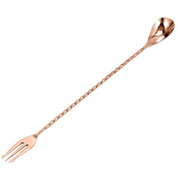 Bareq Łyżka barmańska z widelcem 40 cm miedziana I Bareq