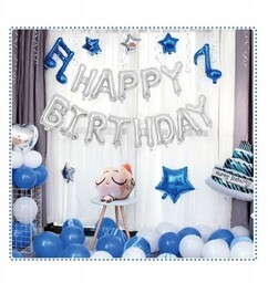 Balony Urodzinowe Niebieski Zestaw 30Szt Impreza