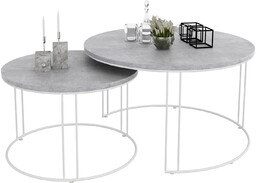 Elior Zestaw stolików kawowych biały + beton G3-L05