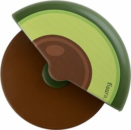 FISURA - Oryginalny nóż do pizzy z awokado. Nóż do pizzy z zabawnym kółkiem. Nóż do pizzy wykonany ze stali nierdzewnej i ABS. Wymiary: 7,5 x 5,5 cm (zielony i brązowy).