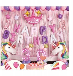 Zestaw Balonów 44Szt Dekoracja Urodziny Jednorożec