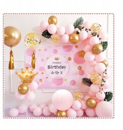 Balony Urodzinowe Zestaw 52Szt Różowe Urodziny