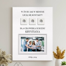 Obraz drukowany na płótnie z własnym zdjęciem 30x40 cm dla kolegi z okazji awansu w pracy