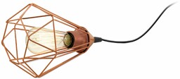 EGLO Lampa stołowa Tarbes, 1 źródło światła w stylu vintage w stylu retro, lampka nocna ze stali, kolor: miedź, czarny, oprawa: E27, w zestawie przełącznik, 17,5 x 17,5 x 26,5 cm